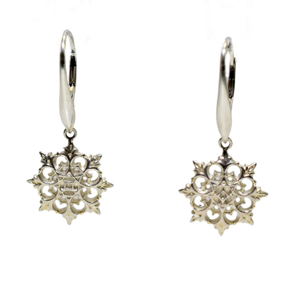 custom sterling silver snowflake earrings