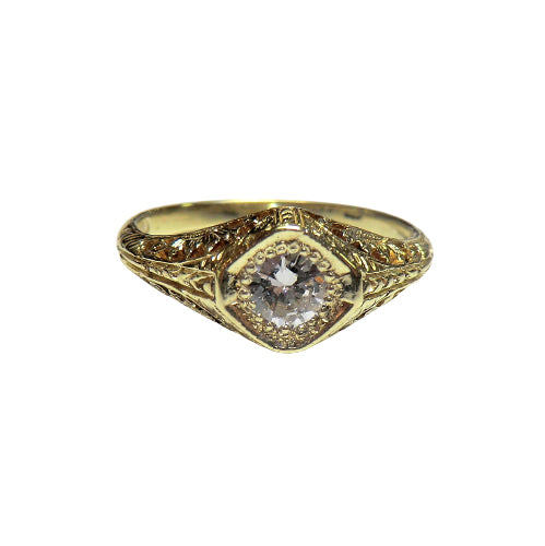 estate 14k yellow gold diamond ring