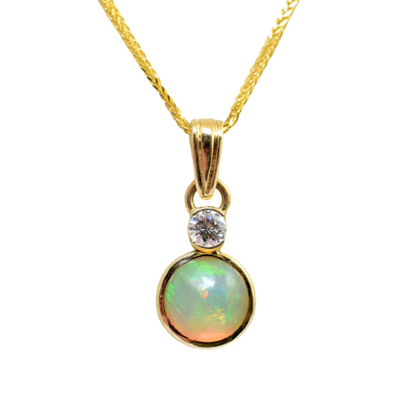 opal and diamond pendant