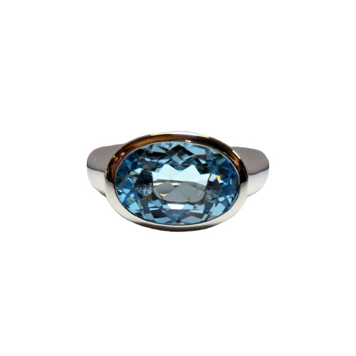 sterling silver blue topaz ring