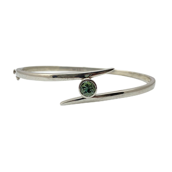 sterling silver green tourmaline bracelet