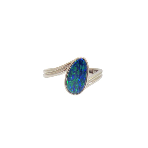 sterling silver opal doublet ring