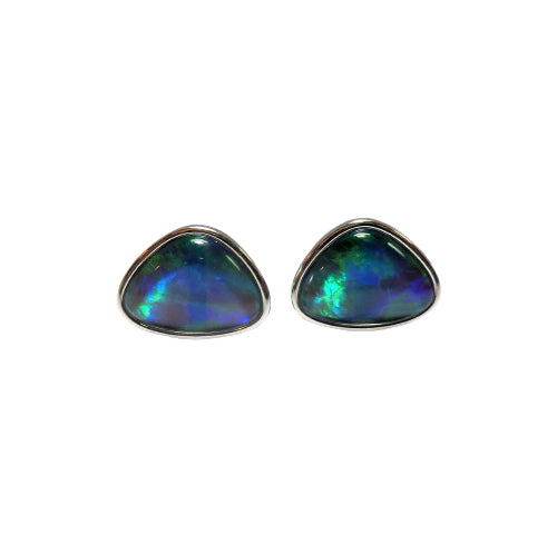sterling silver opal triplet earrings
