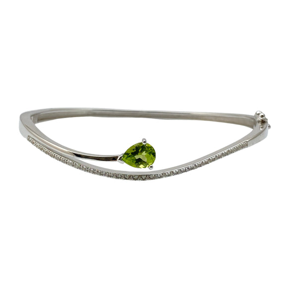 sterling silver peridot and white sapphire bracelet