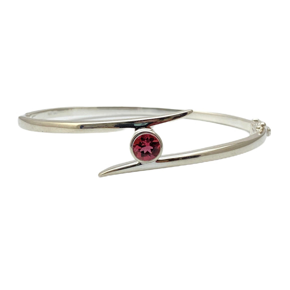 sterling silver pink tourmaline bracelet