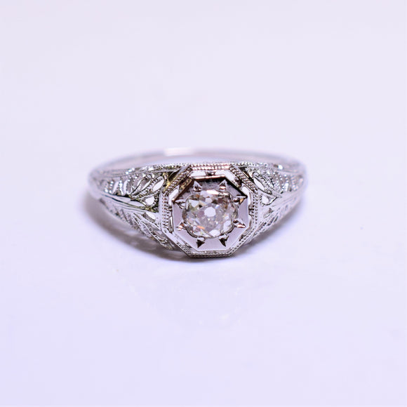 vintage 18kw diamond ring