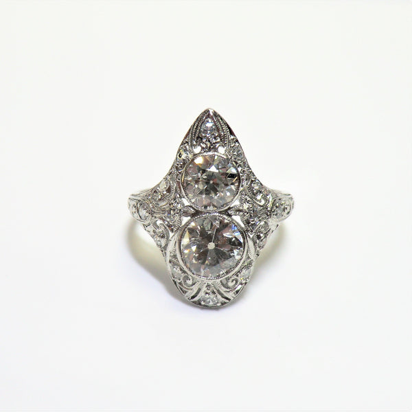 vintage platinum diamond ring V2