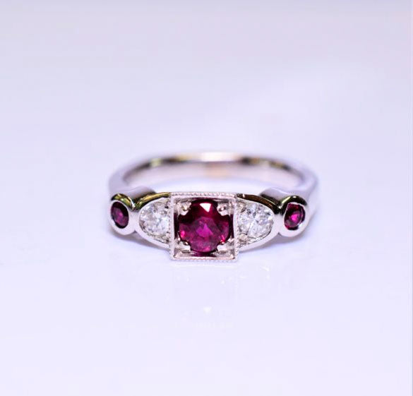 14KW Ruby & Diamond Ring